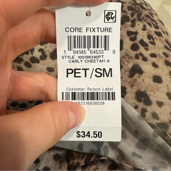 Bar III
Petite Cowl Neck Printed Mesh Top - Picture 4 of 5